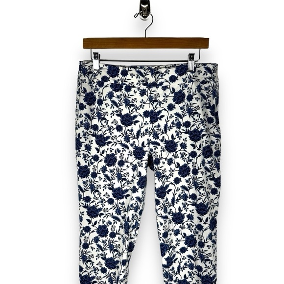 Talbots Chatham Straight Leg Ankle Pants, Blue/White Vibrant Floral, Size 10P - Picture 3 of 14